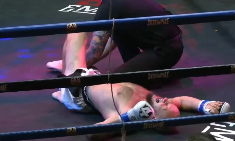 Missed Fists: Fighter’s leg twists 180 degrees after powerful slam