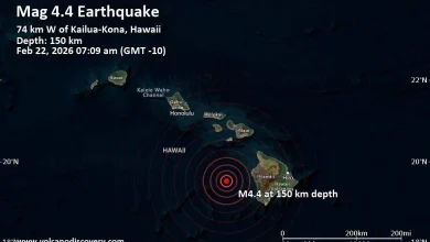 Moderate earthquake of magnitude 4.4 just reported 46 miles west of Kailua-Kona, Hawaii, United States