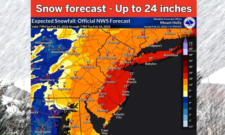 N.J. weather: Up to 2 feet of snow, dangerous blizzard conditions in updated forecast for monster storm