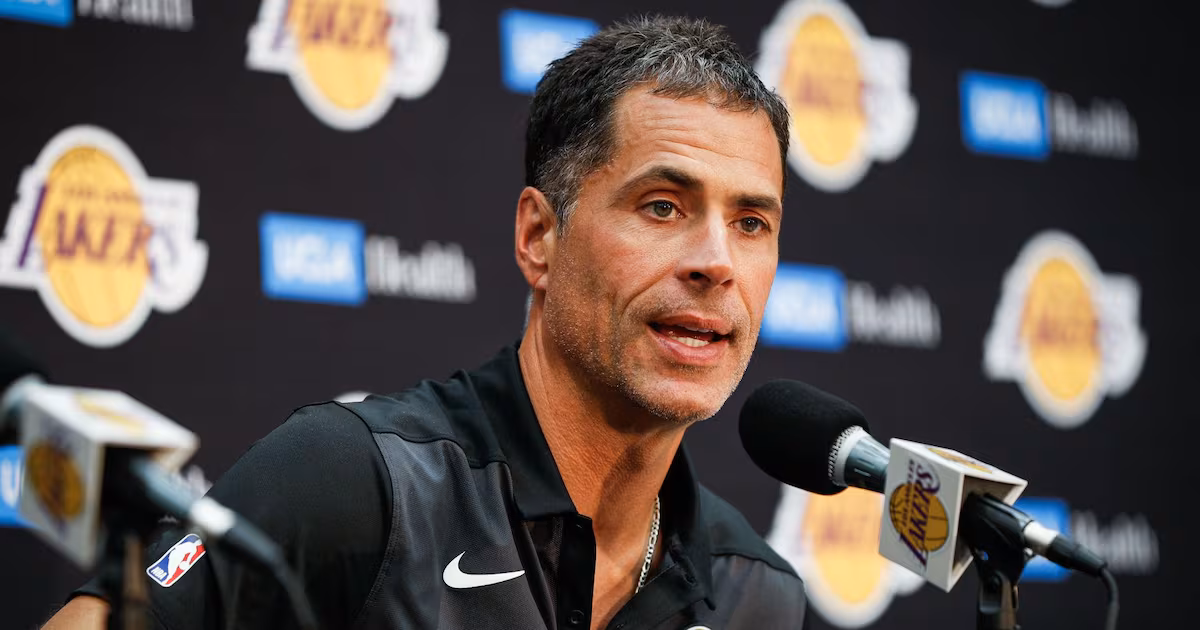 New Lakers president says Pelinka to remain in GM role