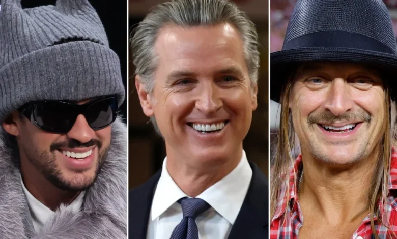 Newsom Declares 'Bad Bunny Day' in California, Trolls Kid Rock