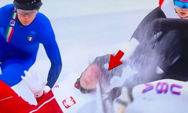 Olympic Skater Takes Blade to Face During Race at Winter Games, Gruesome Injury