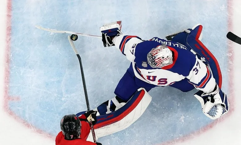 Olympic hero Connor Hellebuyck shows off 'Secretary of Defense' plaque on flight to White House