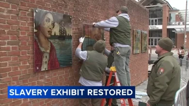 Panels about George Washington's slaves reinstalled at President's House site on Independence Mall in Philadelphia