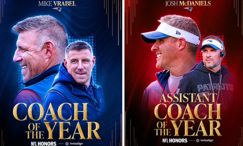 Patriots HC Mike Vrabel Named AP NFL Coach of the Year, OC Josh McDaniels Named Assistant Coach of the Year