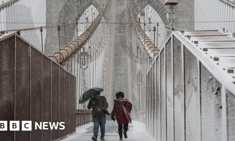 Powerful winter storm slams US northeast as NYC issues travel ban
