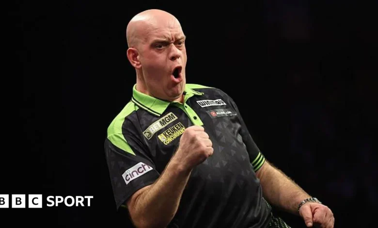 Premier League Darts 2026 results: Michael van Gerwen beats Gian van Veen to win opening night in Newcastle