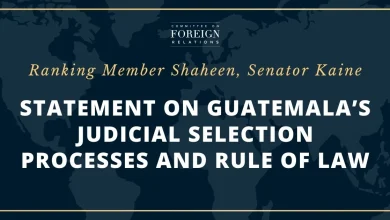 Ranking Member Shaheen, Senator Kaine Statement on Guatemala’s Judicial Selection Processes and Rule of Law