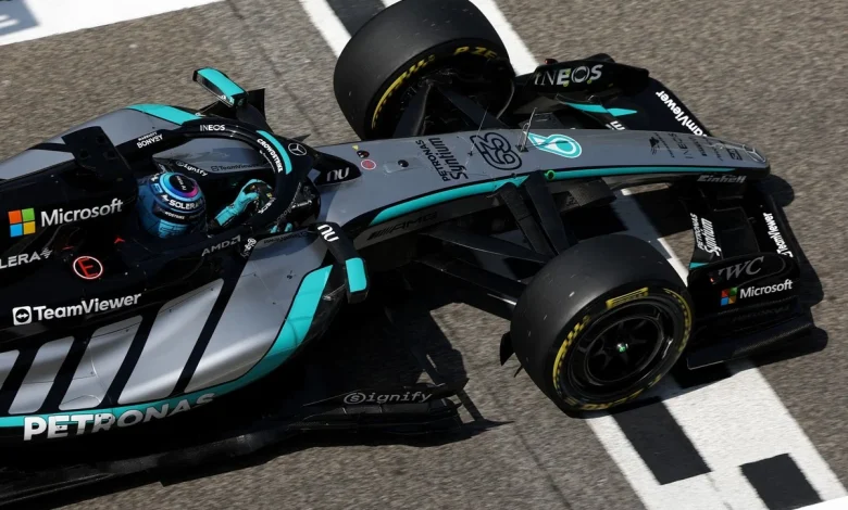 Russell fastest from Hamilton in morning session