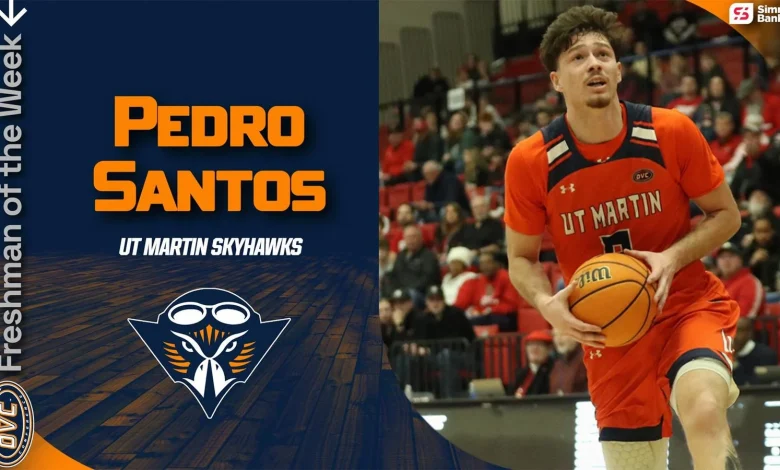 Santos Becomes Third UT Martin Men’s Hoops Representative To Win OVC Freshman Of The Week Accolades In 2025-26