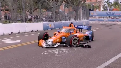 Scott Dixon crashes hard in opening practice for Grand Prix of St. Petersburg