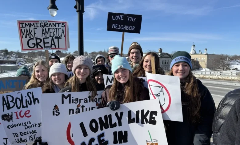 Students at 5 midcoast high schools walk out of class to protest federal immigration enforcement