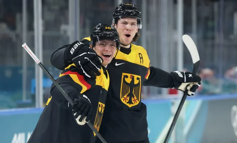 Stutzle scores twice, Germany handles Denmark in Olympic opener