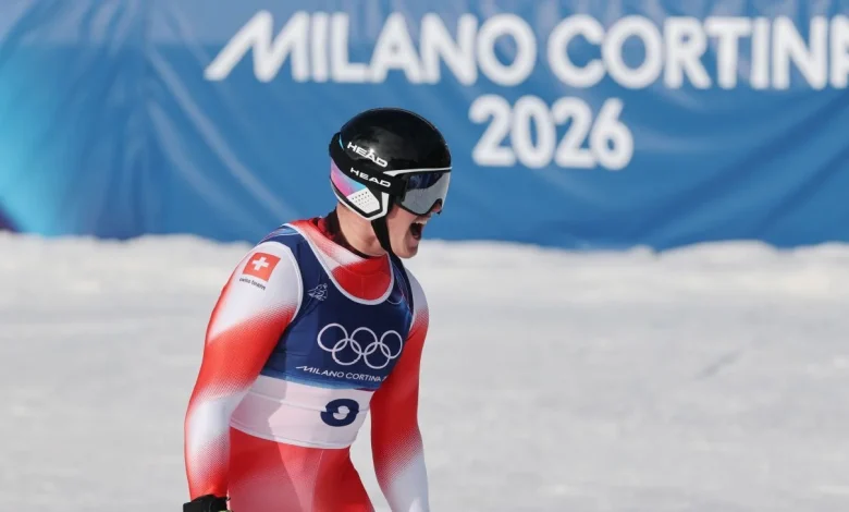 Switzerland's Franjo von Allmen wins Olympic men's downhill