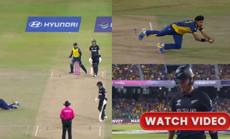 T20 World Cup 2026 [WATCH]: Maheesh Theekshana redeems earlier lapse with a breathtaking catch to remove Finn Allen during SL vs NZ Super 8 clash