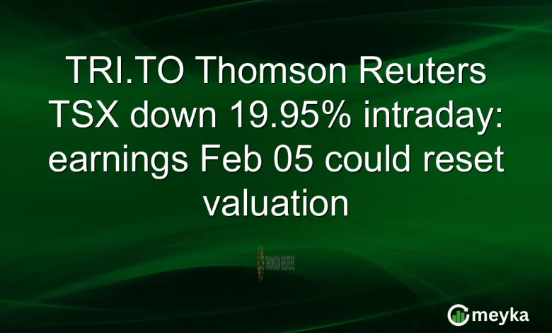 TRI.TO Thomson Reuters TSX down 19.95% intraday: earnings Feb 05 could reset valuation