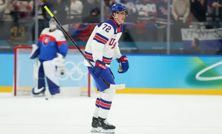 Tage Thompson exits Olympic semifinal in US hockey injury scare