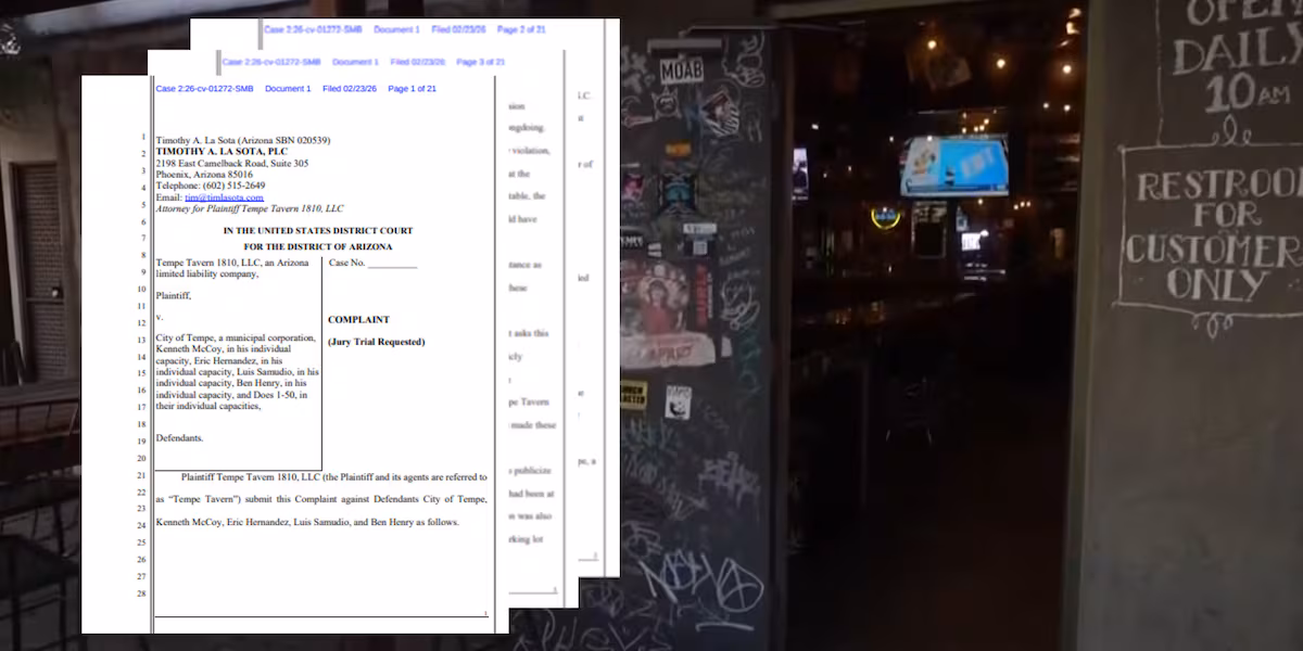 Tempe college bar claims being unfairly targeted by police in lawsuit