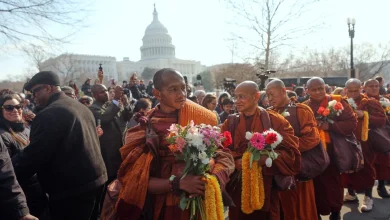 These Buddhist monks' walk for peace captivated Americans. It ends this week : NPR