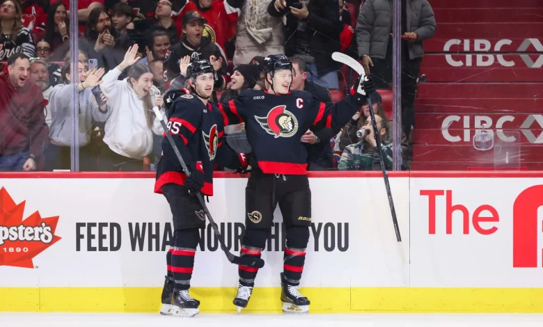 Tkachuk has 3 points for Senators in win against Devils