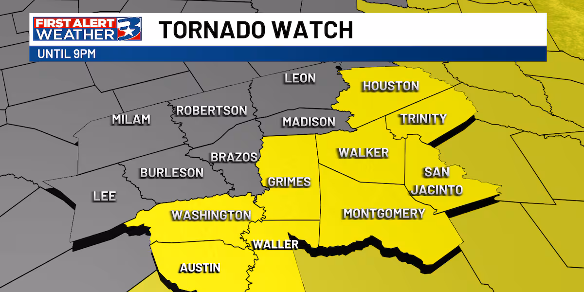 Tornado Watch for portions of the Brazos Valley