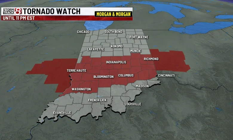 Tornado watch extended for much of central Indiana - Indianapolis News | Indiana Weather | Indiana Traffic