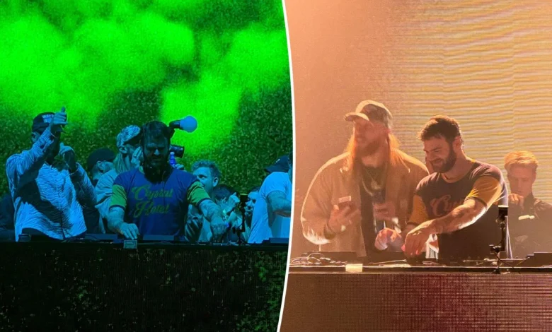 Travis Kelce, George Kittle, Rob Gronkowski crash Chainsmokers' Super Bowl Bay Area party