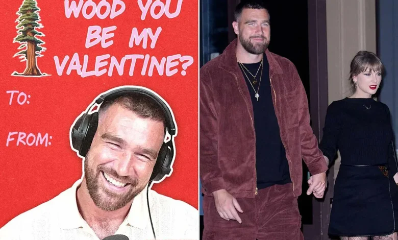 Travis Kelce Makes Cheeky Reference to Taylor Swift in Valentine's Day Post for His Podcast