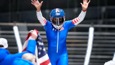 Two U.S. moms in their 40s rocketed to gold and bronze in Olympic bobsled showdown : NPR