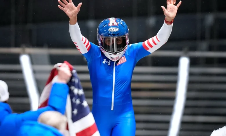 Two U.S. moms in their 40s rocketed to gold and bronze in Olympic bobsled showdown : NPR