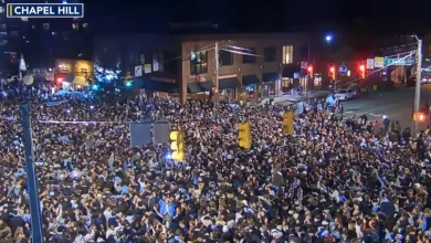 UNC fans rush Franklin Street after Seth Trimble's late 3-pointer secures comeback win vs. Duke :: WRAL.com