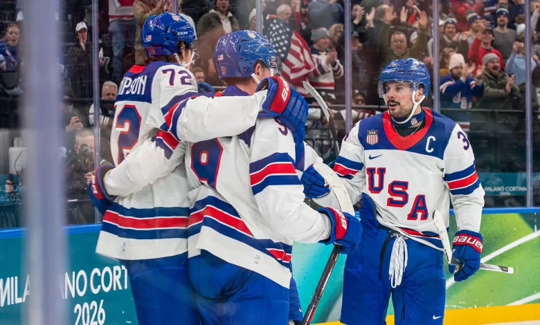 U.S. men's hockey puts on a clinic in Olympic opener over Latvia