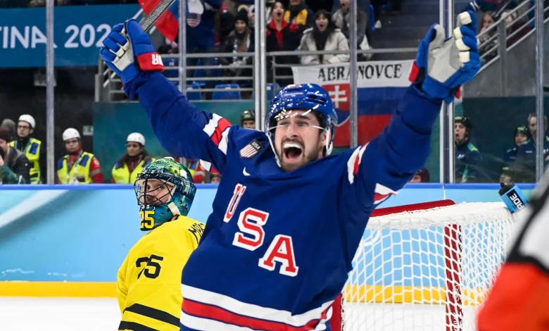 U.S. men's hockey throttles Slovakia, locks in gold medal match with Canada