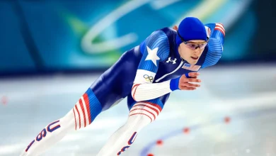 U.S. speedskating star Jordan Stolz begins quest for four gold medals with an Olympic record