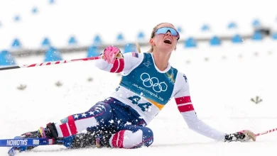 USA's Jessie Diggins collapses in pain after winning bronze at Winter Olympics: "I was skiing out of my body"