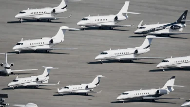 Unreal footage of private jets lining San Francisco airport before the Super Bowl will give you goosebumps