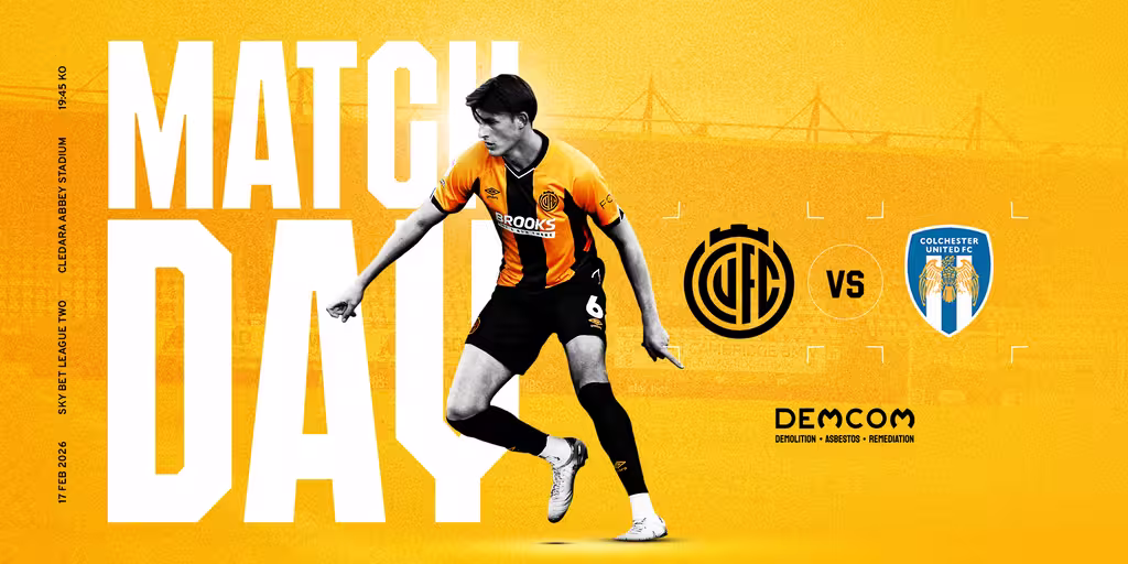 U's Matchday: Colchester United (H)