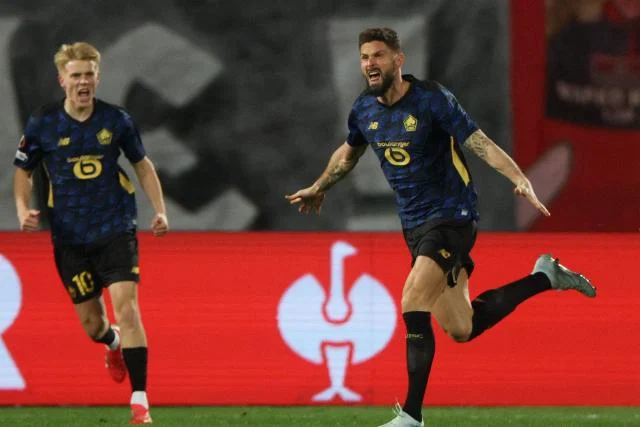 Vidéo : le but d'Olivier Giroud avec Lille à Belgrade contre l'Étoile Rouge en Ligue Europa