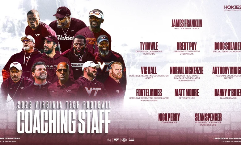 Virginia Tech football announces staff appointments