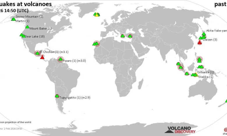 Volcano Earthquake Report for Monday, 2 Feb 2026