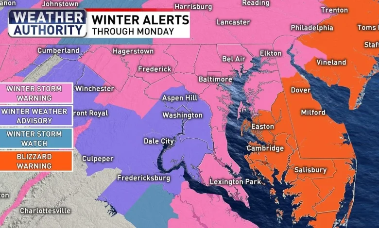 WEATHER ALERT DAYS: Winter Storm Develops Sunday Afternoon In Maryland