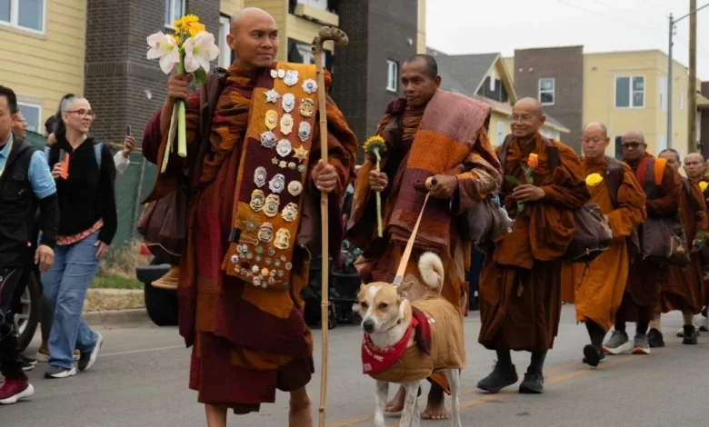 Walk for Peace Buddhist monks arrive in Fort Worth for homecoming celebration