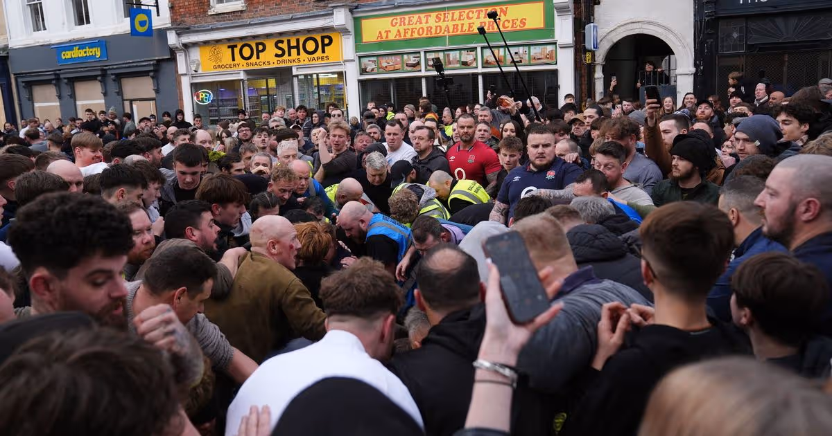 Watch Atherstone Ball Game underway as match turns brutal immediately