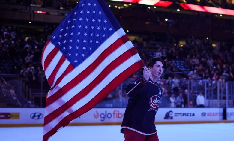 Werenski wears Gaudreau sweatshirt to 2026 Olympics