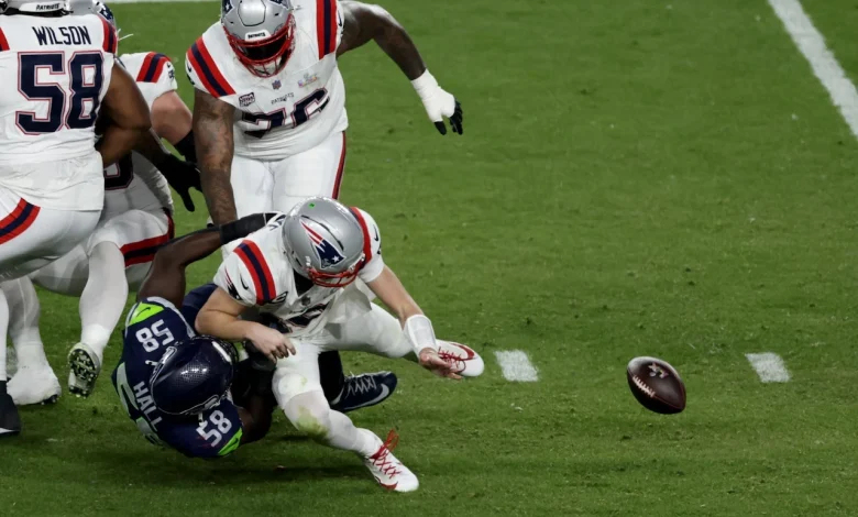 What Patriots coach said about Drake Maye getting sacked 6 times in Super Bowl