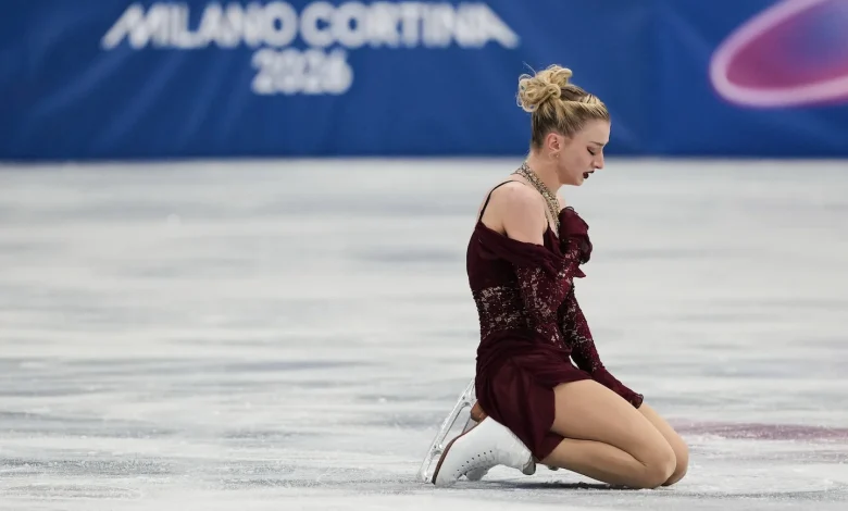 What happened to Amber Glenn in Olympic figure skating short program?