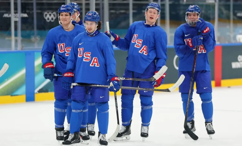What we saw as Team USA took the ice for first men’s Olympic hockey practice - The Athletic