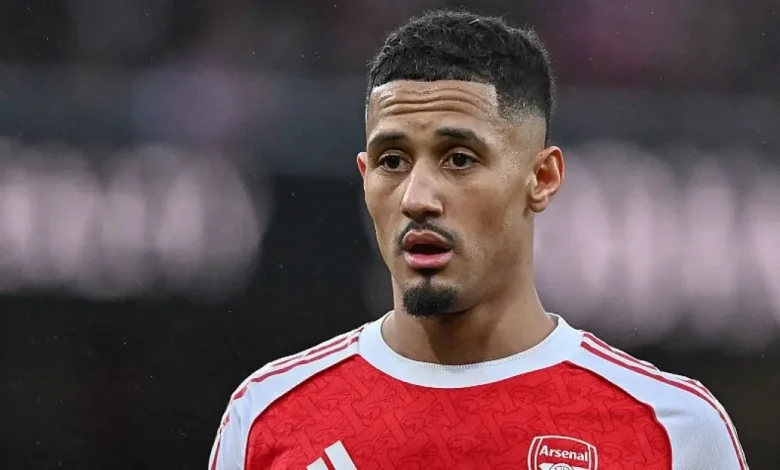 Why William Saliba is not playing for Arsenal against Brentford today