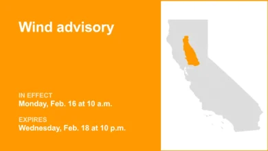 Wind advisory affecting Central Valley from Monday to Wednesday