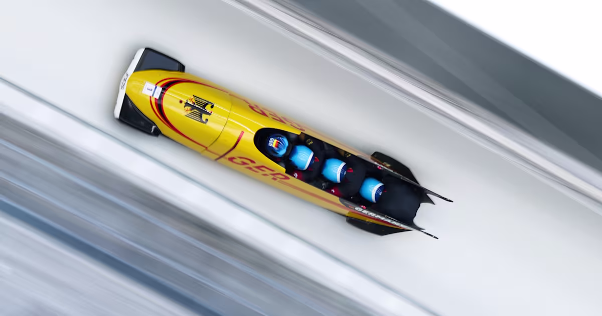 Winter Olympics 2026 bobsleigh: Johannes Lochner’s Germany team lead four-man, Austrian pilot Jakob Mandlbauer taken to hospital with neck injury